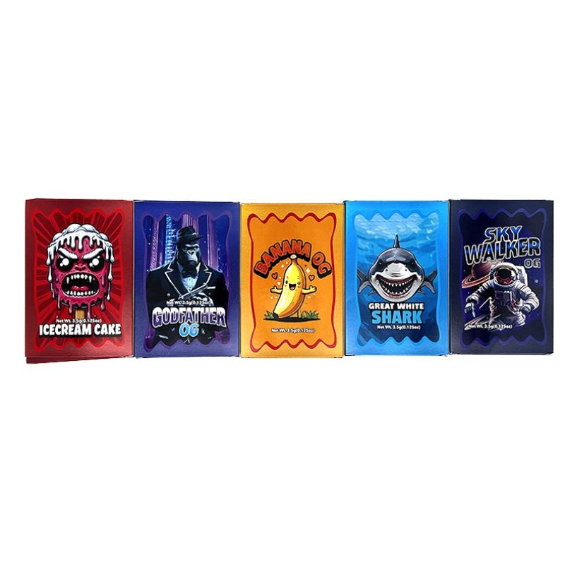3.5g Die-Cut Wave-Edge Mylar Bag + Premium Display Box Set